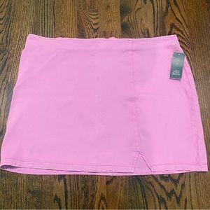 Notch Front Seamed Jean Mini Skirt - Wild Fable